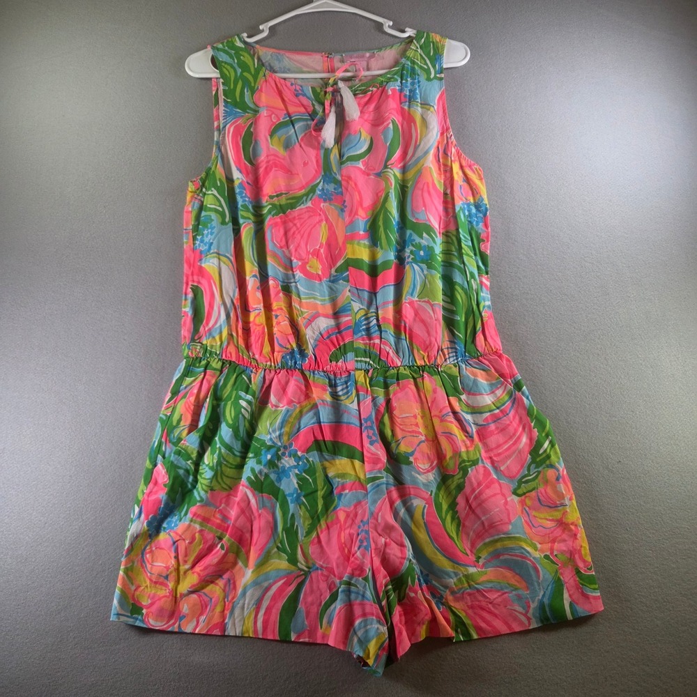 Lilly Pulitzer Tybee Romper So A Peeling Sleeveless Tassel Large‎ Resortwear
